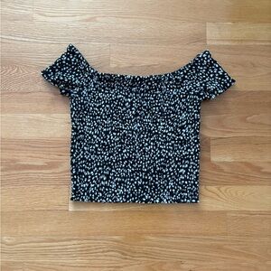 Stylish Black and White Off-Shoulder Top for Dynamite